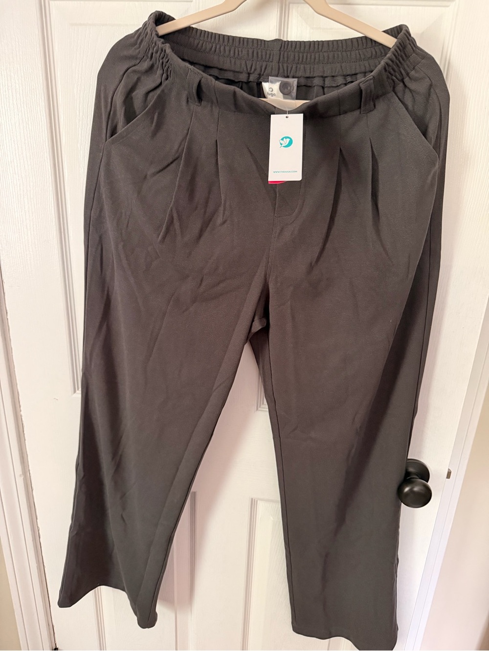 Men's Charcoal Elastic-Waist Casual Pants